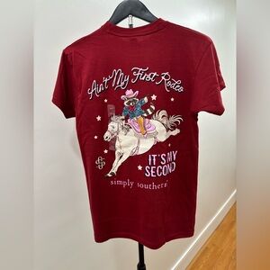609. NWT Simply Southern Burgundy “Ain’t My First Rodeo…It’s My Second” Tee